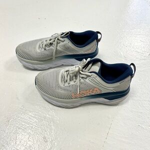 Hoka Bondi 7 Gray and Blue Running Shoes Sz. 7.5
